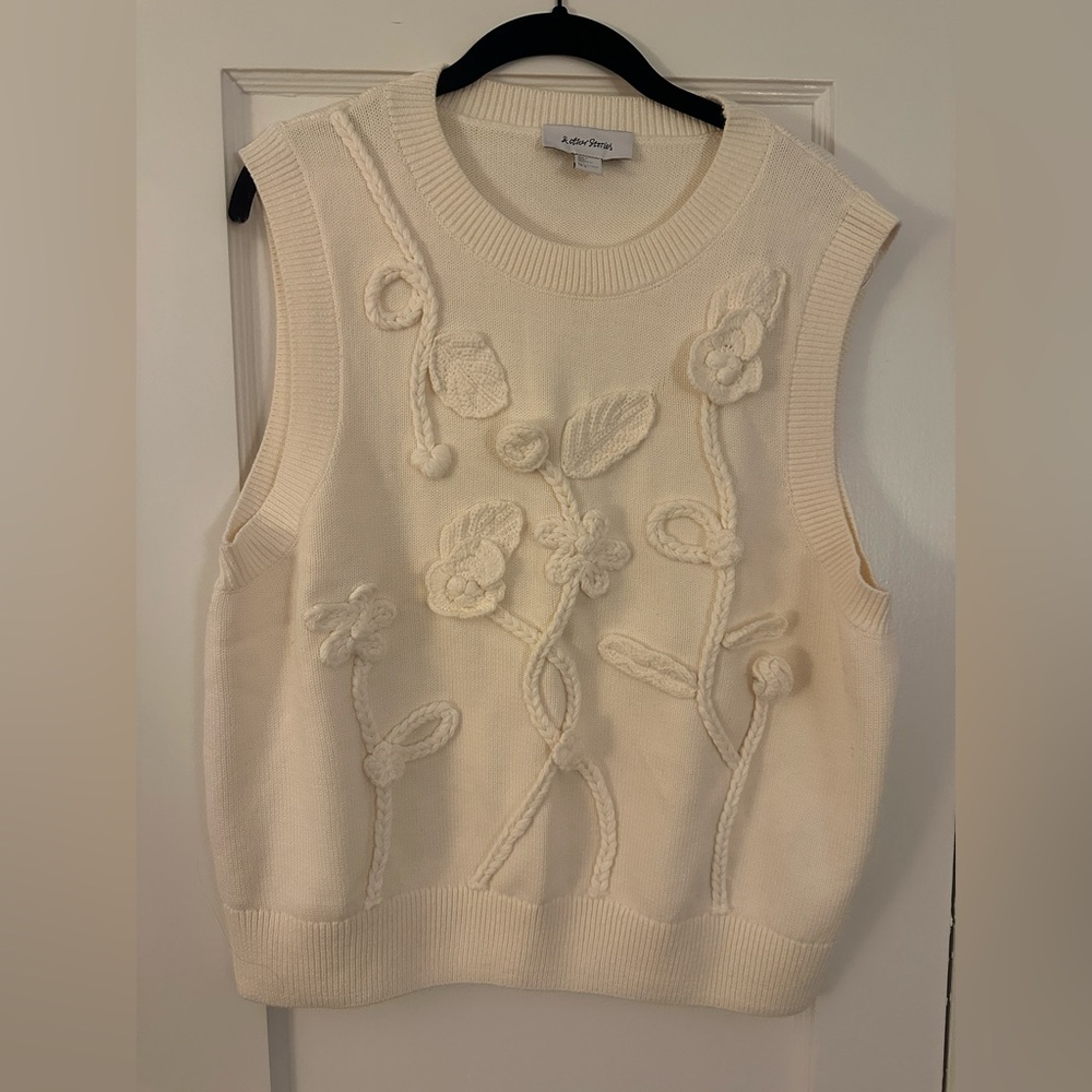 And Other Stories Flower Appliqué Vest, L